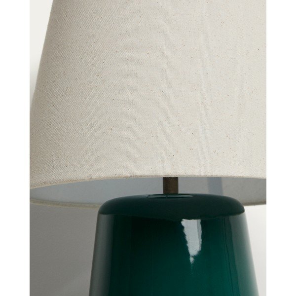 Zaļa/ziloņkaula krāsas keramikas galda lampa (augstums 45,5 cm) Odra – Kave Home-image-3