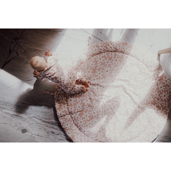 Rozā bērnu rotaļu paklājiņš Blash Daisies – Malomi Kids-image-3