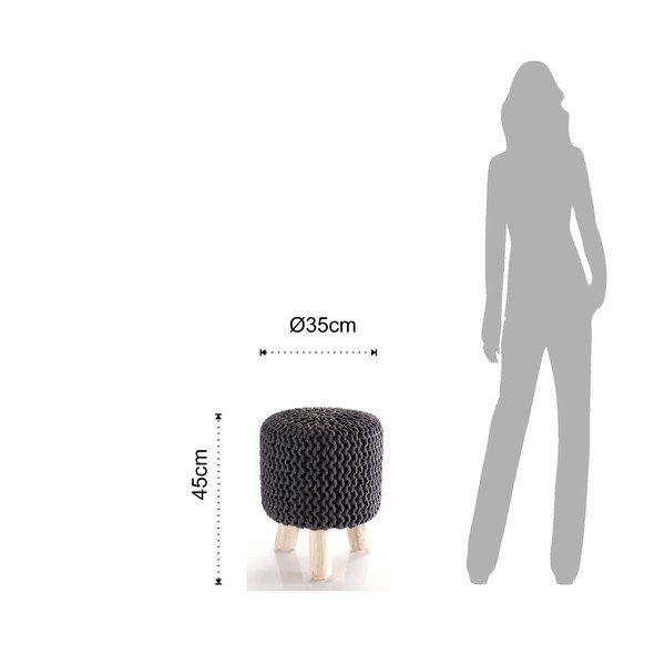 Pelēks trikotāžas pufs Tomasucci Knit-image-1