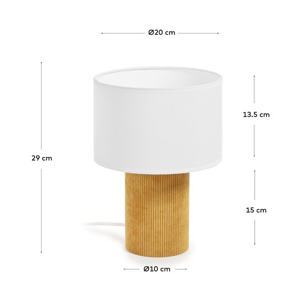 Sinepju dzeltena/balta bērnu galda lampa Bianella – Kave Home-image-4