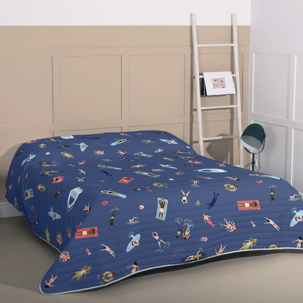 Zils stepēts gultas pārklājs 180x260 cm Sea party – Aware