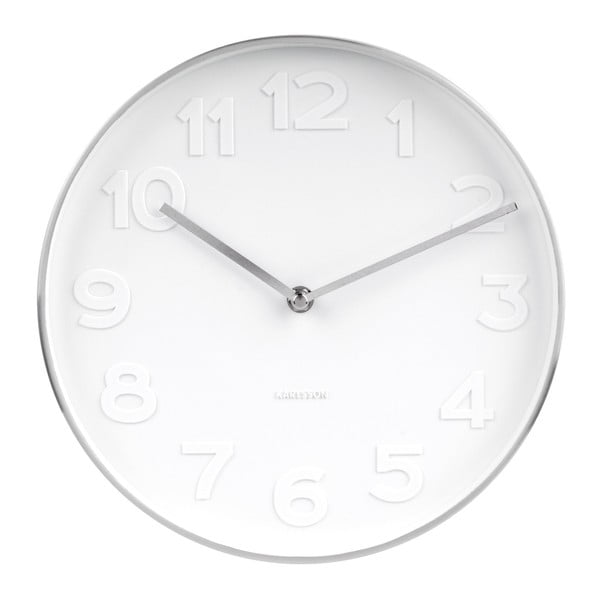 Karlsson Mr. White sienas pulkstenis ar sudraba detaļām, ⌀ 28 cm