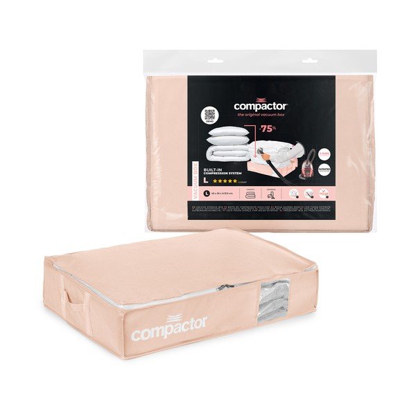 Vakuuma plastmasas uzglabāšanas kaste zem gultas 65x45x15,5 cm Pink Edition – Compactor-image-4