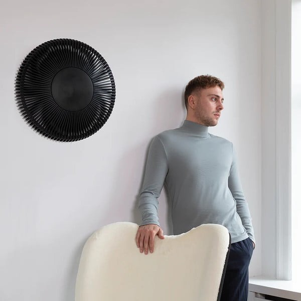 Melna ozola masīvkoka griestu lampa no koka ø 35 cm Clava Up – UMAGE-image-1