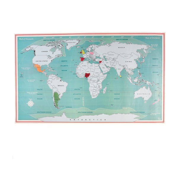 Nokasāma karte 87x52 cm World Map – Rex London