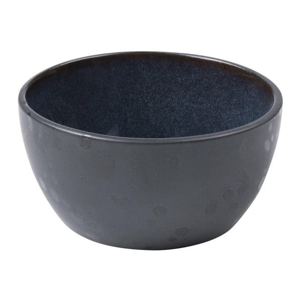 Melns keramikas trauks ar tumši zilu iekšējās virsmas glazūru Bitz Mensa, diametrs 10 cm
