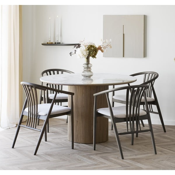 Apaļš ēdamgalds ar marmora imitācijas galda virsmu ø 120 cm Athens – House Nordic-image-1