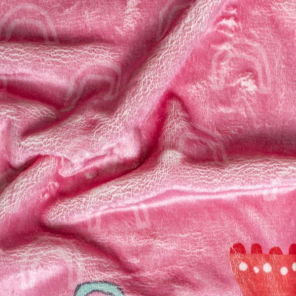 Rozā bērnu sega no mikrošķiedras 140x110 cm Hola – Moshi Moshi-image-1