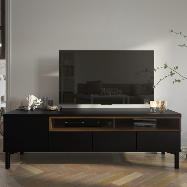 Melns TV galdiņš 156x48x48 cm Roomers – Tvilum-image-2