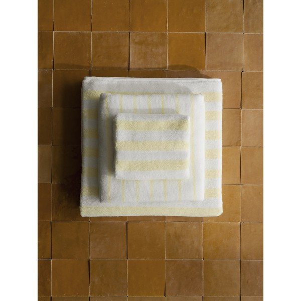 Gaiši dzeltens/balts frotē dvielis no organiskās kokvilnas  70x140 cm Arto – Blomus-image-2