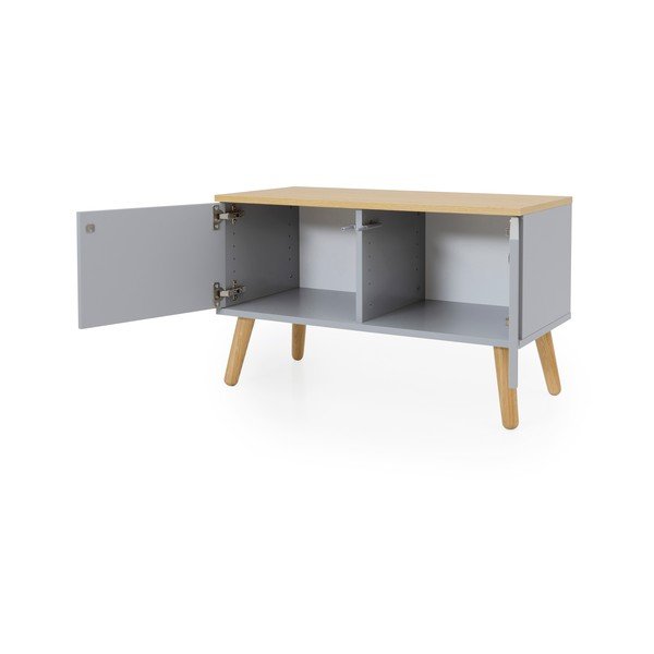 Balts sols ar uzglabāšanas vietu un ozolkoka kājām Tenzo Dot-image-3