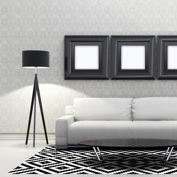 Izturīgs vinila paklājs Melns un balts, 140x200 cm-image-3