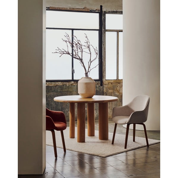 Bēšs polsterēts ēdamistabas krēsls Aleli – Kave Home-image-2