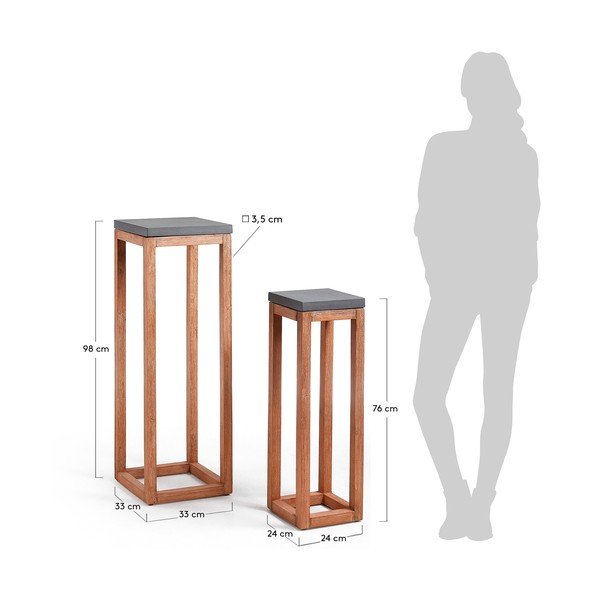 2 akācijas koka pjedestālu komplekts La Forma Levor-image-4