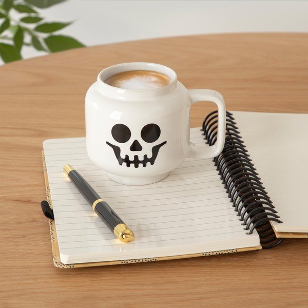 Balta keramikas bērnu krūze latte kafijai 255 ml Skeleton – LEGO®-image-1