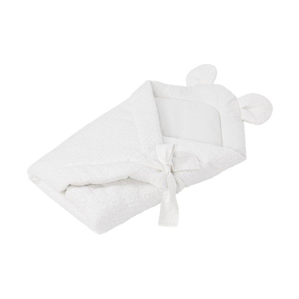 Balta buklē bērnu ietinamā sedziņa 35x65 cm – Meowbaby-image-1
