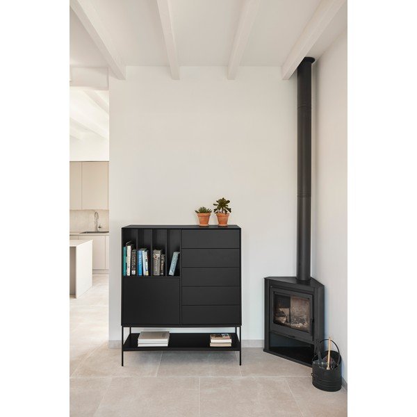 Melns skapītis 120x140x45 cm Platt – Teulat-image-1