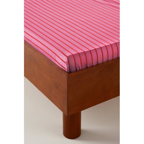 Rozā palags no organiskās kokvilnas  ar gumiju 180x200 cm Sima – Jotex-image-1