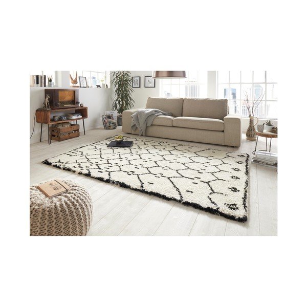 Balts un melns paklājs Mint Rugs Allure Ronno White, 80 x 150 cm-image-3