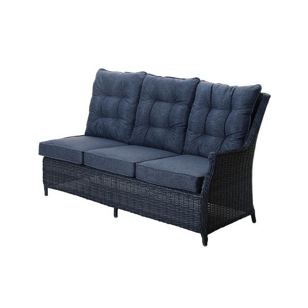 Pelēks mākslīgās rotangpalmas dārza atpūtas komplekts 9 personām Houston – Rojaplast-image-4