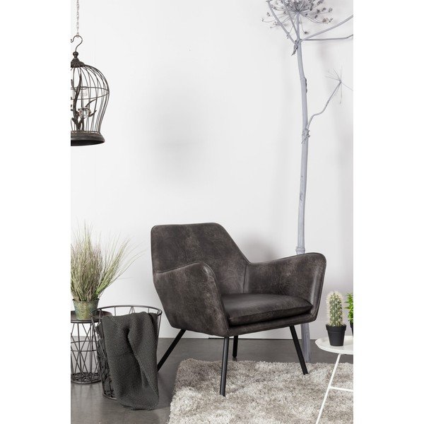 Pelēks krēsls White Label Bon-image-1
