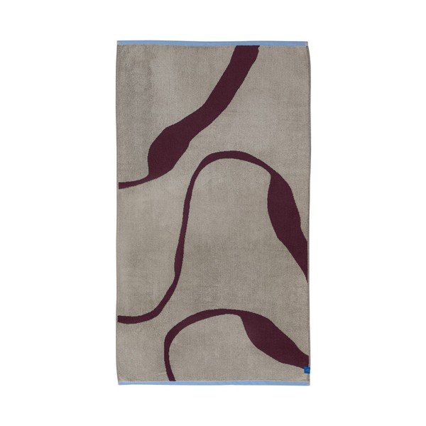 Bordo/pelēkbēšs frotē dvielis no organiskās kokvilnas  70x133 cm Nova Arte  – Mette Ditmer Denmark