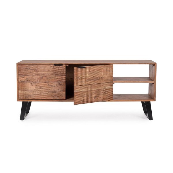 Dabīga toņa akācijas masīvkoka TV galdiņš 145x60x40 cm Isar – Bizzotto-image-2