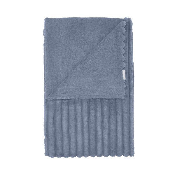 Zils mikroplīša pleds 130x170 cm Cosy Ribbed – Catherine Lansfield