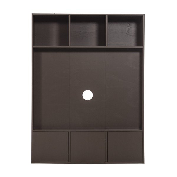 Tumši brūns priedes masīvkoka TV plauktu komplekts 160x215x40 cm Meggy – WOOOD-image-2