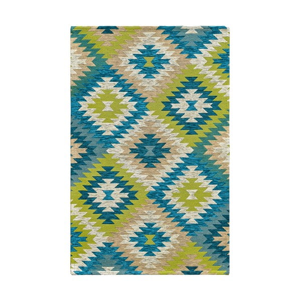 Zaļš/zils mazgājams celiņa paklājs 55x115 cm Avana Oasi – Floorita