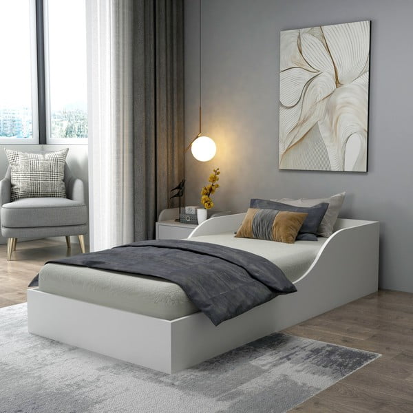 Balta vienvietīga gulta 90x190 cm Oya – Kalune Design-image-2