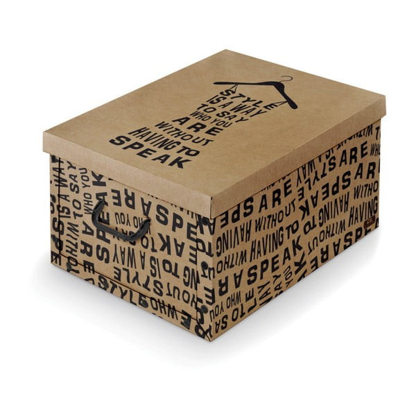Brūna uzglabāšanas kaste ar melnām detaļām Domopak Kraft, garums 50 cm