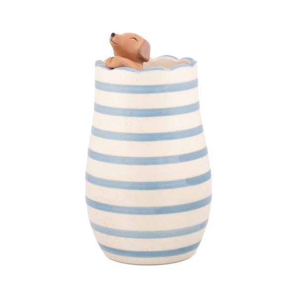 Balta dolomīta vāze (augstums 18,5 cm) Peeking Sausage Dog – Sass & Belle