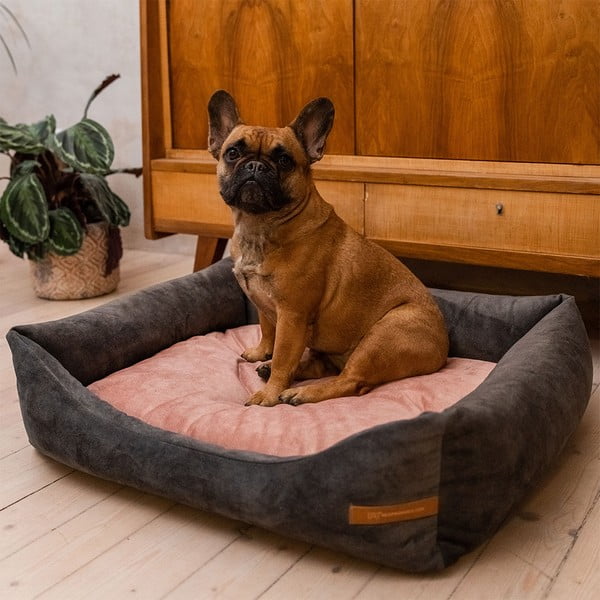 Rozā/tumši pelēka mājdzīvnieku gulta suņiem 75x85 cm SoftBED Eco L – Rexproduct-image-1