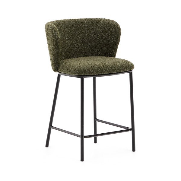 Zaļš bāra krēsls (sēdekļa augstums 65 cm) Ciselia – Kave Home