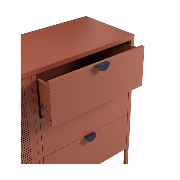 Terakotas oranža metāla kumode 140x90x40 cm Sayla – Marckeric-image-3