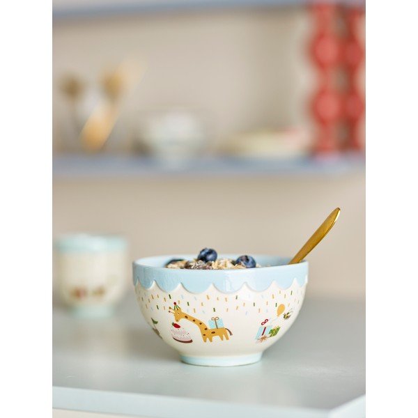 Gaiši zila/krēmkrāsas akmensmasas bērnu bļoda ø 13,5 cm Celebrate – Bloomingville Mini-image-1