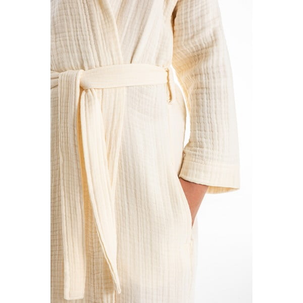 Krēmkrāsas muslīna bērnu halāts 9–10 gadu vecumam Muslin – Foutastic-image-1