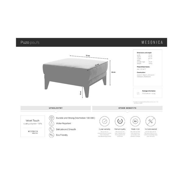 Zils samta kāju soliņš MESONICA Musso-image-3
