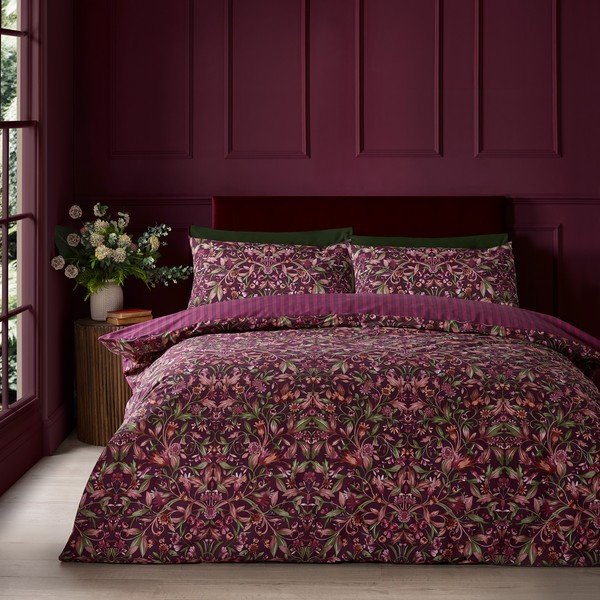Tumši violeta divguļamā gultas veļa 220x230 cm Richmond – Catherine Lansfield-image-1