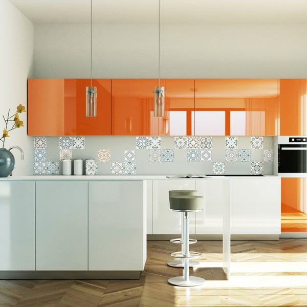 24 dekoratīvo sienas uzlīmju komplekts Ambiance Underwater Garden, 15 x 15 cm-image-1