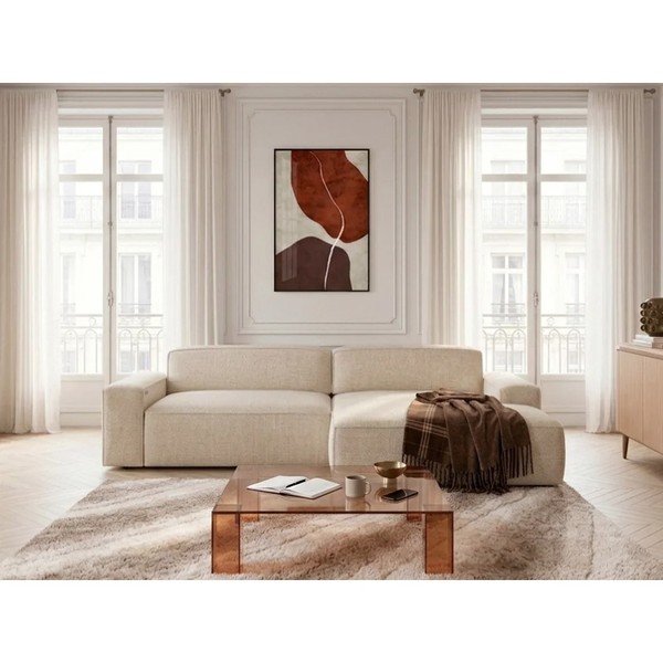 Bēšs salokāms/su elektriniu sėdynės reguliavimu stūra dīvāns (ar labo stūri) Abel – Bobochic Paris-image-3