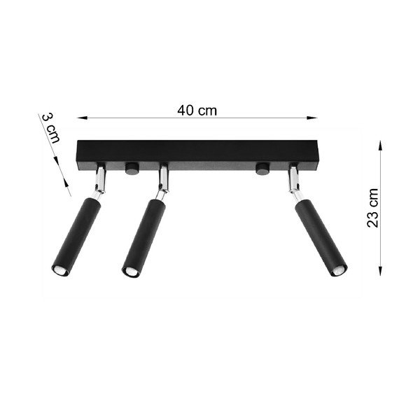 Melna griestu lampa Sollux Tiden Trio-image-3