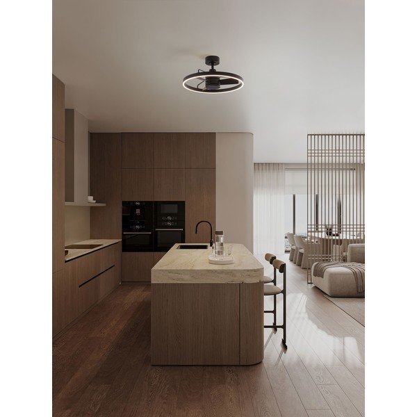 Matēti melna metāla LED griestu lampa ar regulējamu spilgtumu Lunair – Nova Luce-image-2