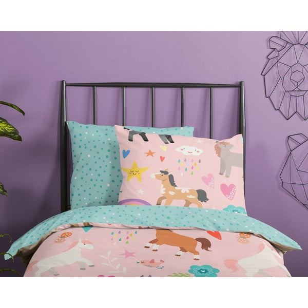 Kokvilnas bērnu gultas veļa vienvietīgai gultai 100x135 cm – Good Morning-image-2