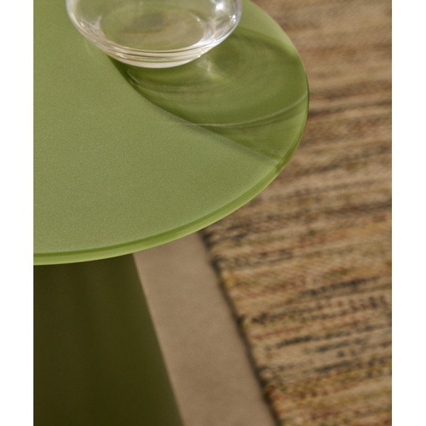 Apaļš sānu galdiņš ar stikla galda virsmu ø 30 cm Wilshire – Kave Home-image-2