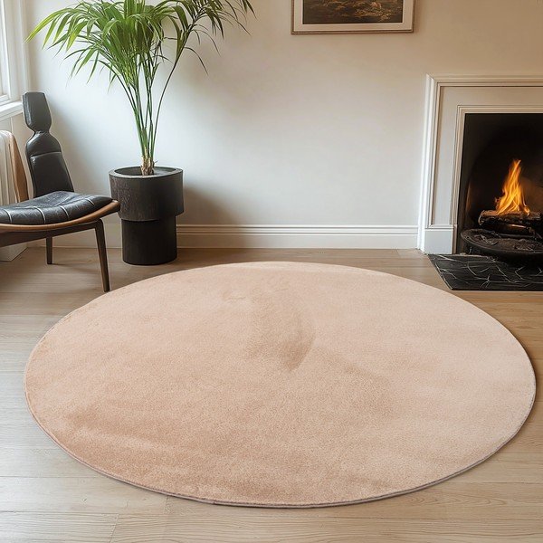 Bēšs mazgājams apaļš paklājs ø 80 cm Joy – Ayyildiz Carpets-image-1