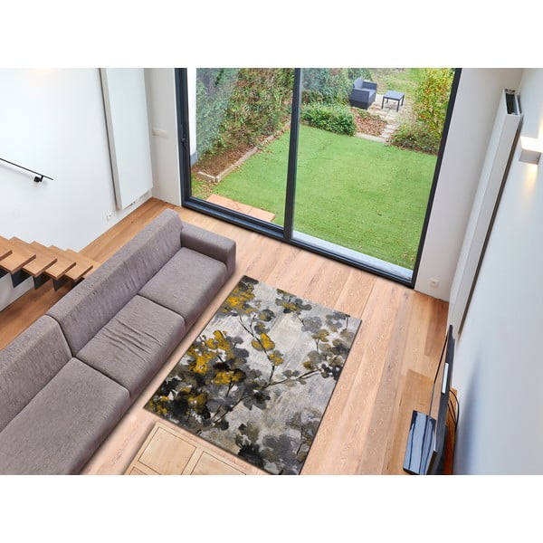 Dzeltens un pelēks paklājs Universal Bukit Mustard, 120 x 170 cm-image-1