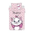 Rozā kokvilnas bērnu gultas veļa 100x135 cm Marie Cat "Merci" – Jerry Fabrics