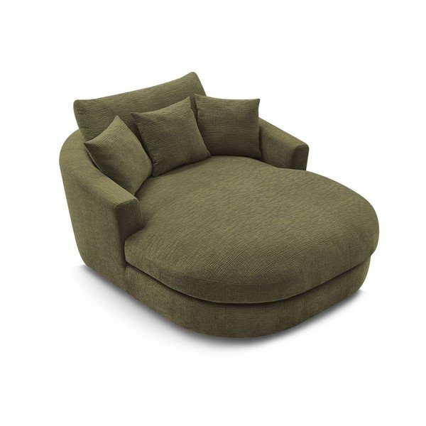 Zaļš atpūtas krēsls no šenila auduma Belem – Bobochic Paris-image-4